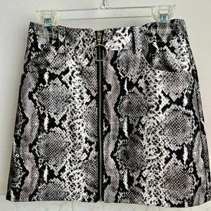 Snakeskin Mini Skirt